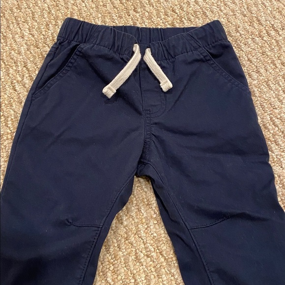 Cat and Jack Boys Size 2T Jogger Navy Blue Pants with Drawstring 98% Cotton - Picture 2 of 5
